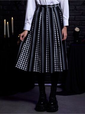 Wednesday Nevermore Academy Uniform Pleated Midi Skirt